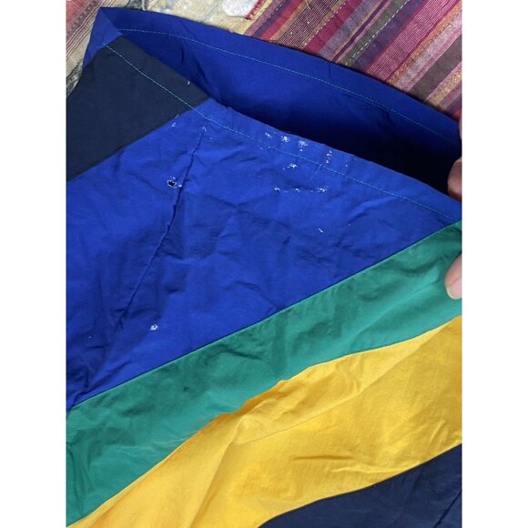 Vtg 90s Nautica Color Block Swim Trunks Shorts Green Blue Yellow Stripe Men’s L - Picture 7 of 8